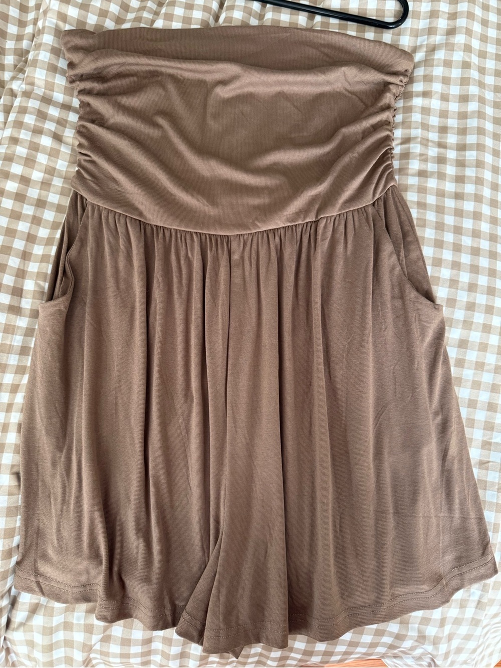 Strapless Brown Romper